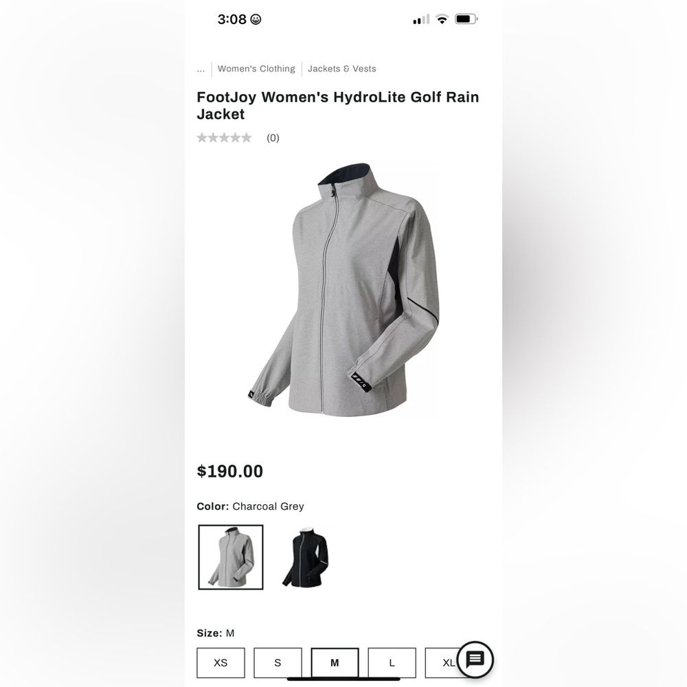 Footjoy Gray and Black Zip-Up Jacket - Picture 9 of 9